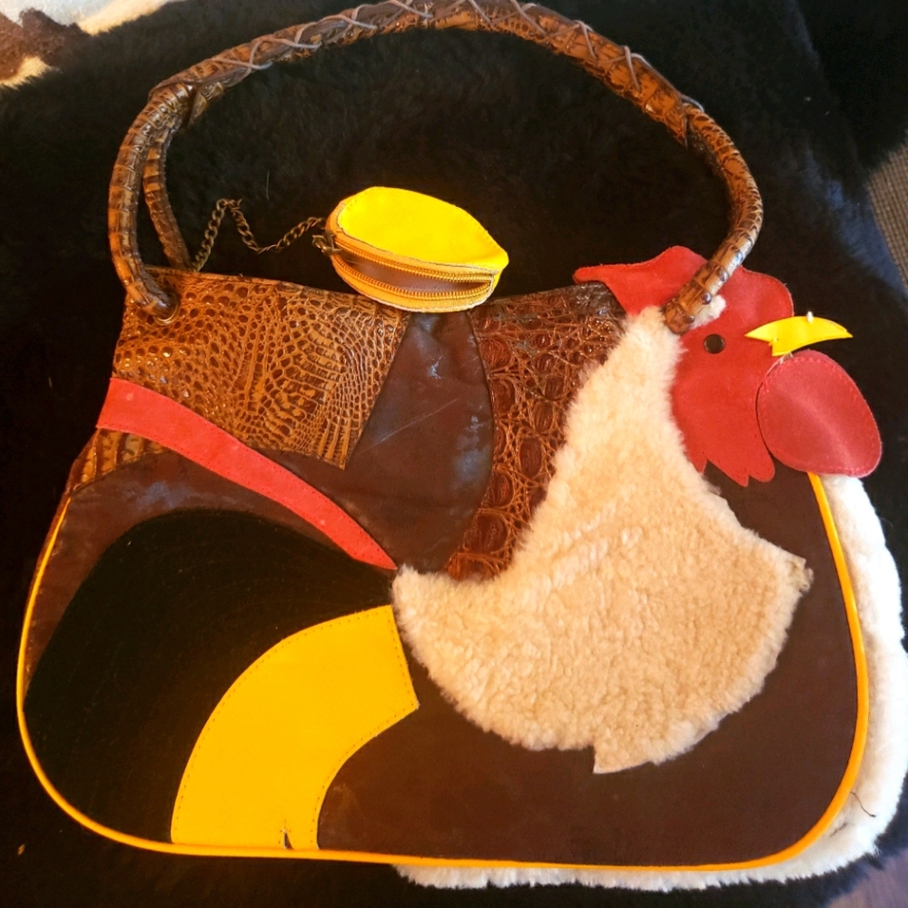 Vintage Chicken Purse w/attached Change Purse
